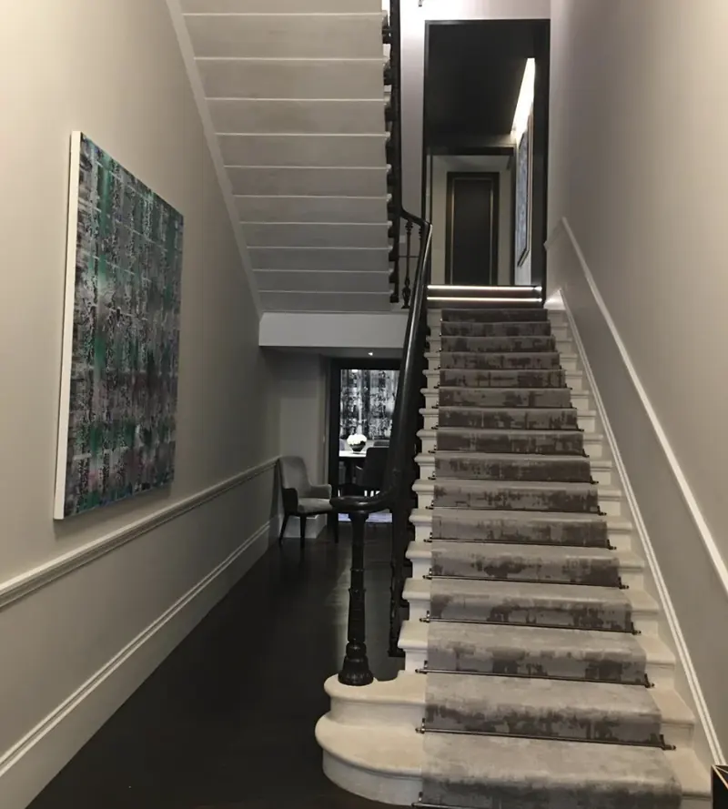 Period staircase and hallway redecorated
